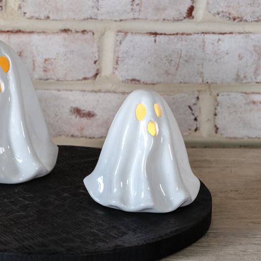 4.25" WHITE LED CERAMIC FLOWY GHOST
