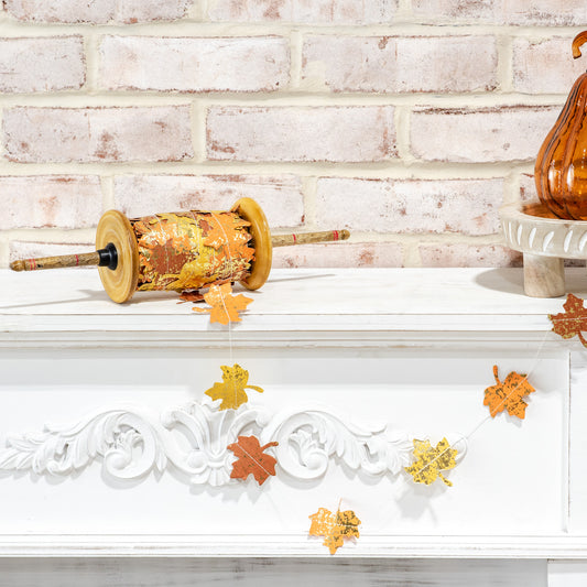 Autumn Leaf Paper Garland on Spool