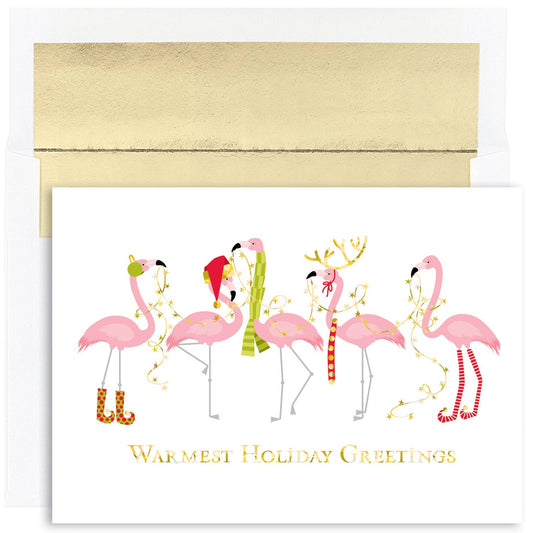 Fashionista Flamingos Boxed Holiday Cards