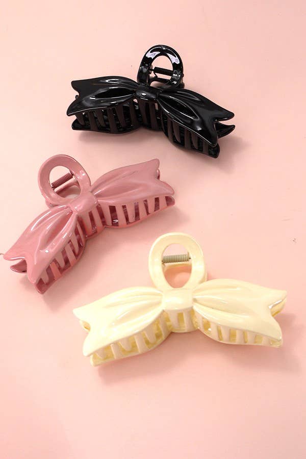 Large Bow Ribbon Shiny Hair Claw Clip