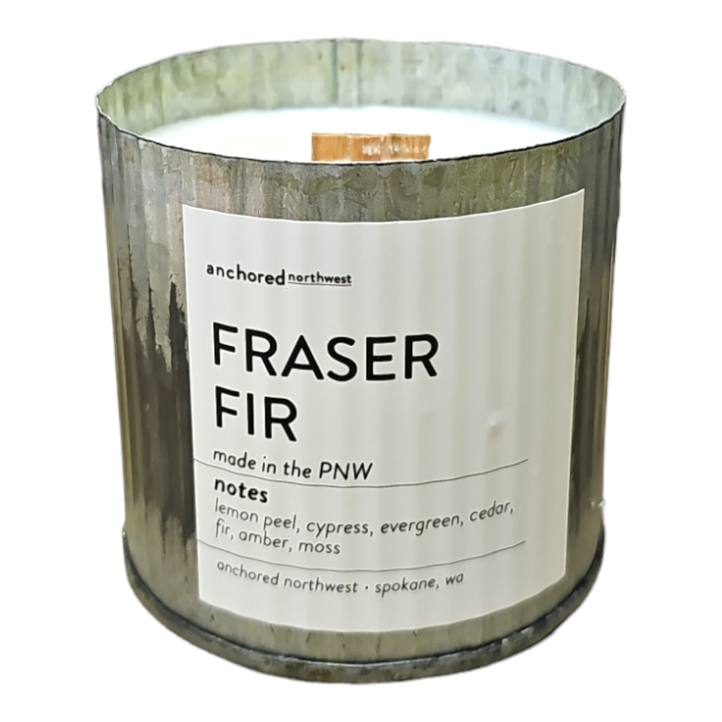 Fraser Fir Rustic Vintage Farmhouse Wood Wick Holiday Candle: 10oz