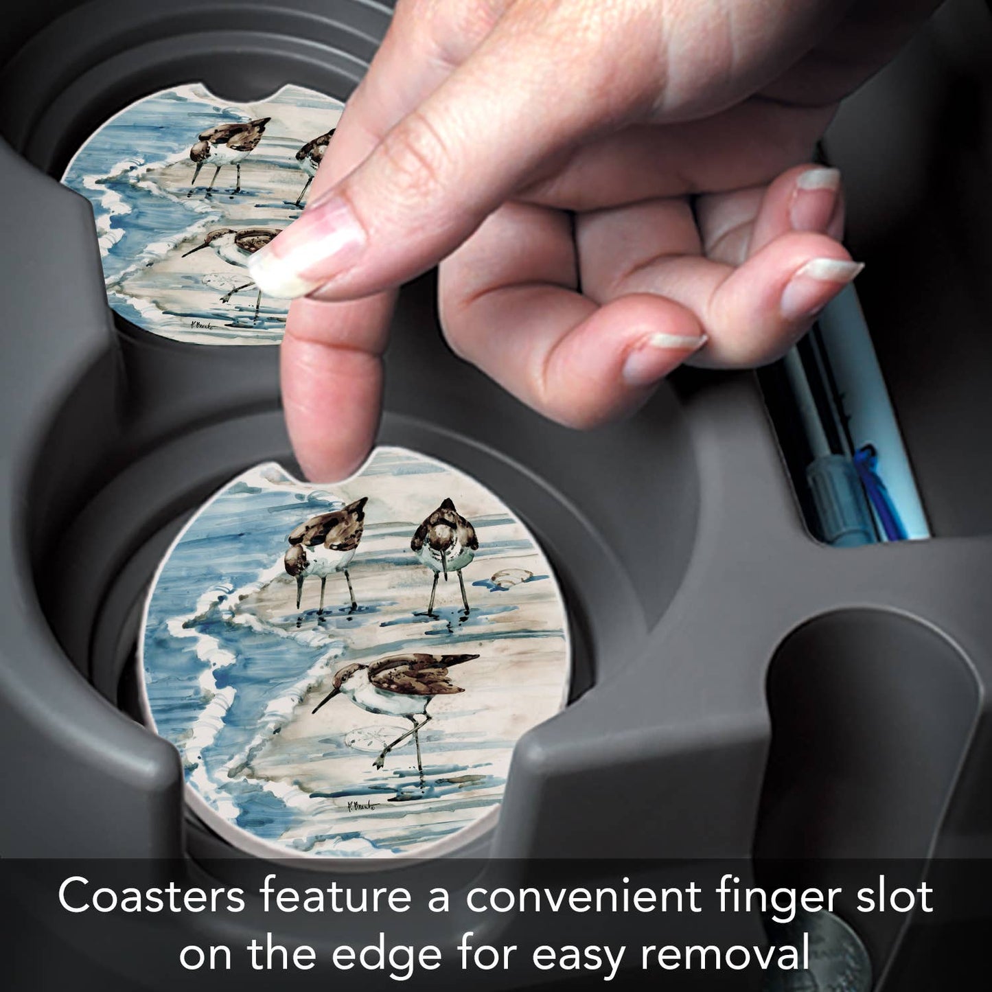 "Rockhampton Sandpipers" Absorbent Stone Car Coaster 1pk