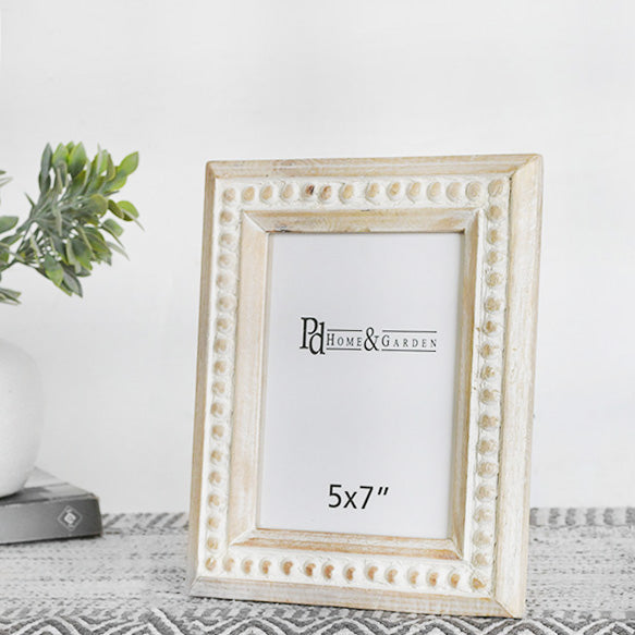 10.6" Wood Beaded Photo Frame