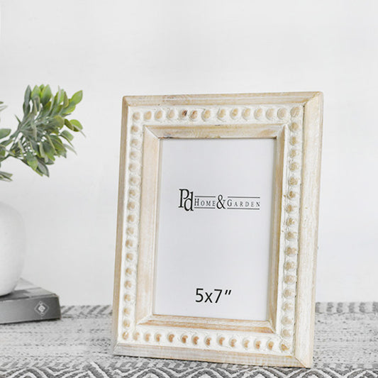10.6" Wood Beaded Photo Frame