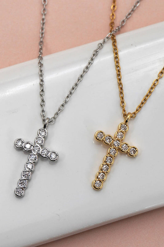 Rhinestone Cross Necklace