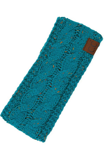 Brown Chunky Knit Confetti Sherpa Lined Headband