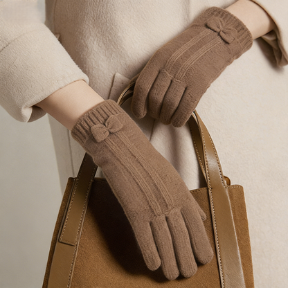 Bow Gloves: Brown / M