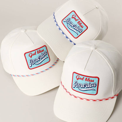God Bless America Embroidered Patch Trucker Hat: MULTI / One Size