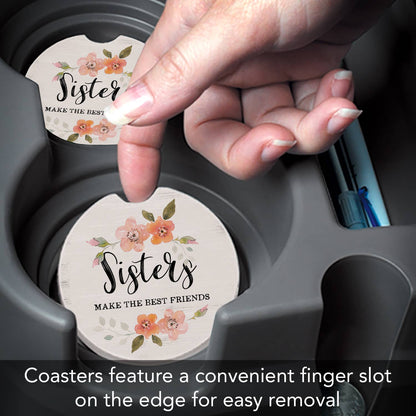 "Sisters" Absorbent Stone Car Coaster 1pk