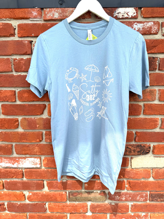 Salty 302 Vintage Blue Tee