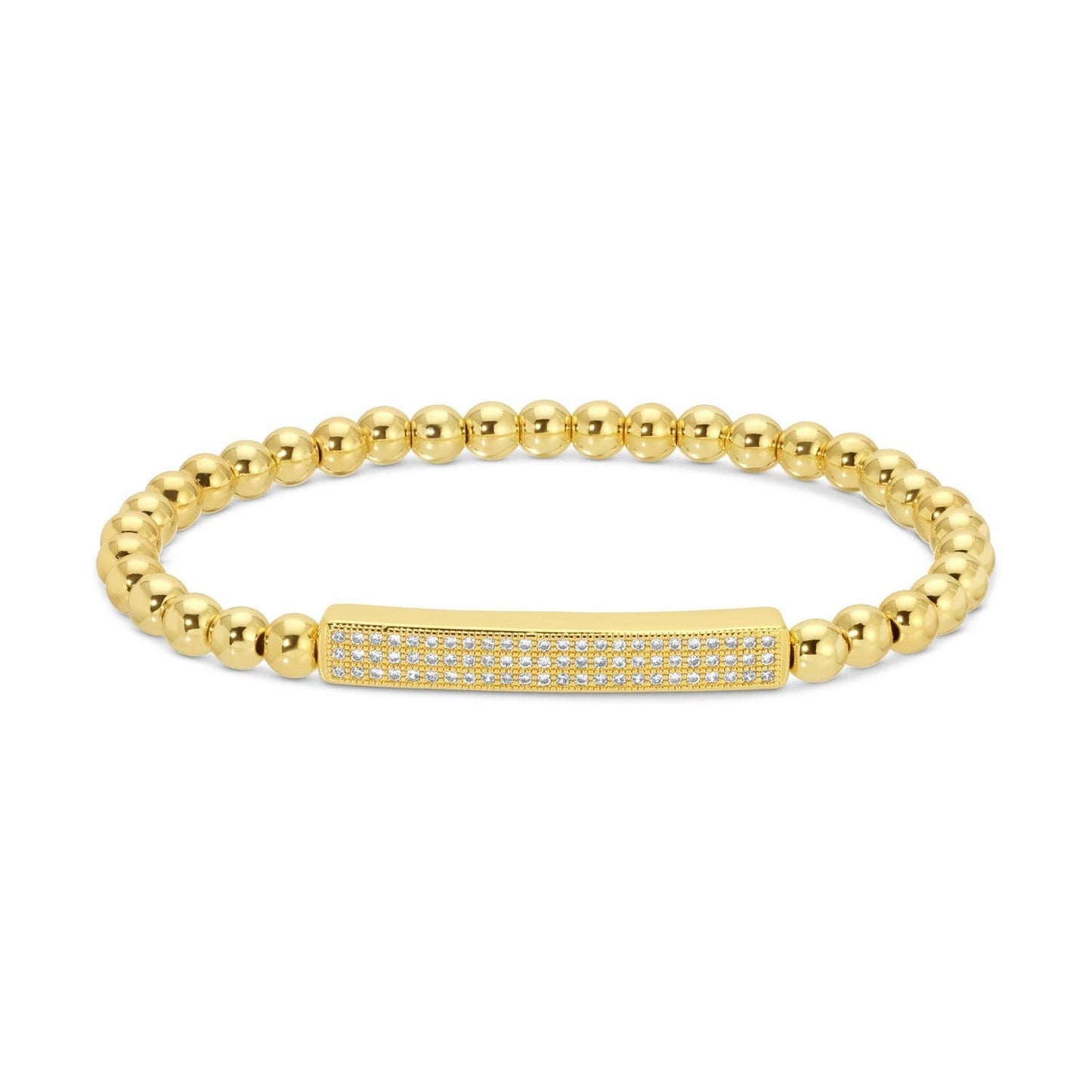 Gold Pave Bar Stretch Bracelet