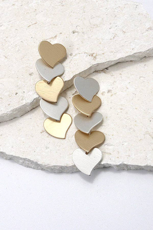 Multi Heart 2 Tone Earring