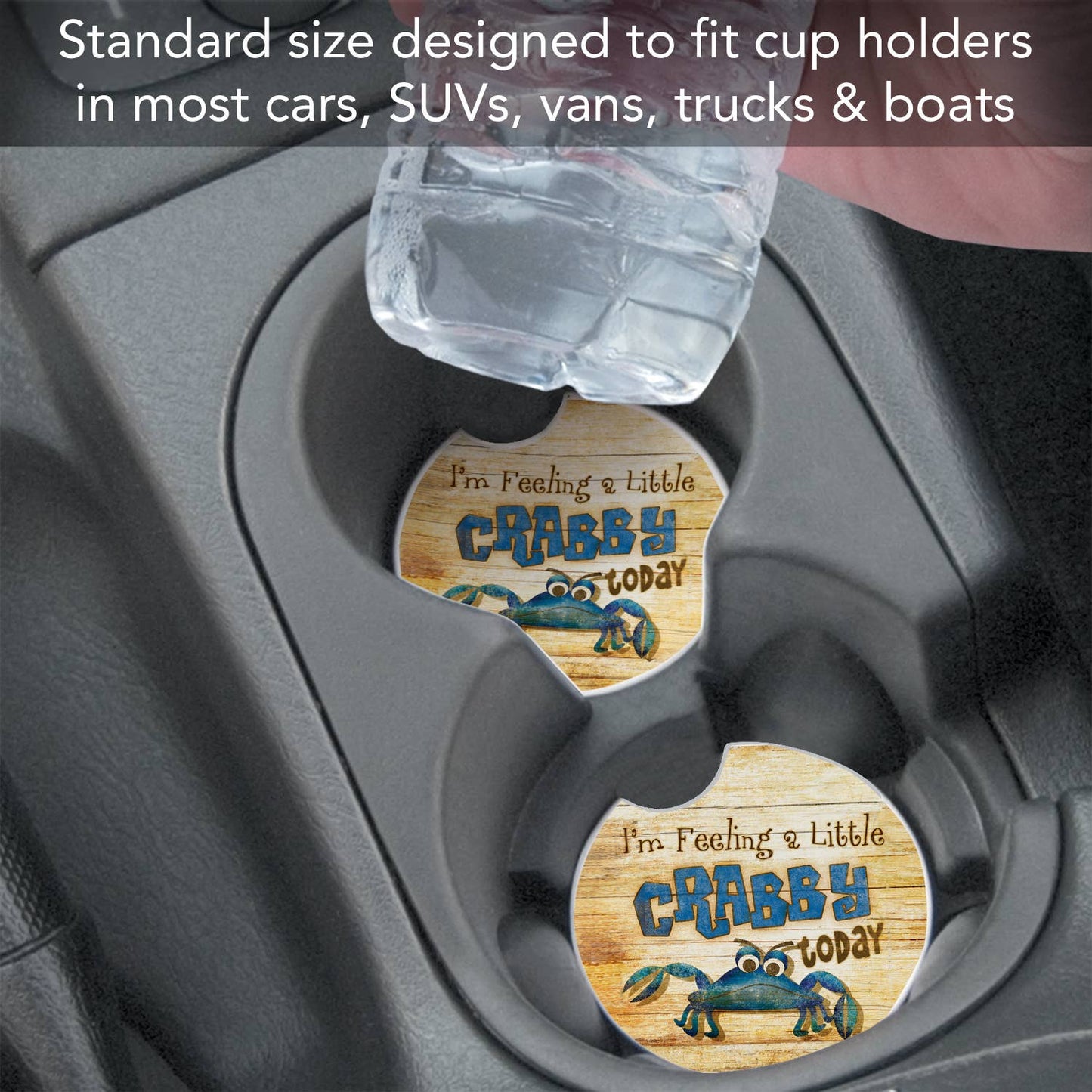 A Little Crabby Absorbent Stone Car Coaster 1 Pack