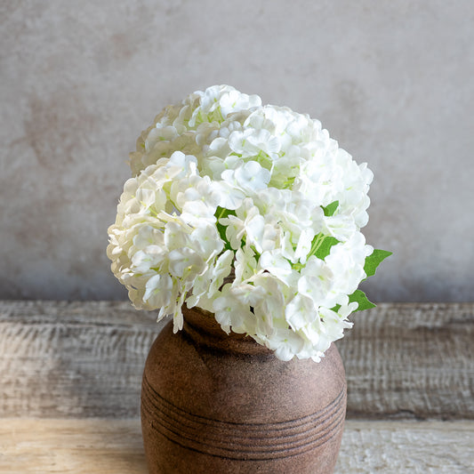 10" White Mini Hydrangea Bunch