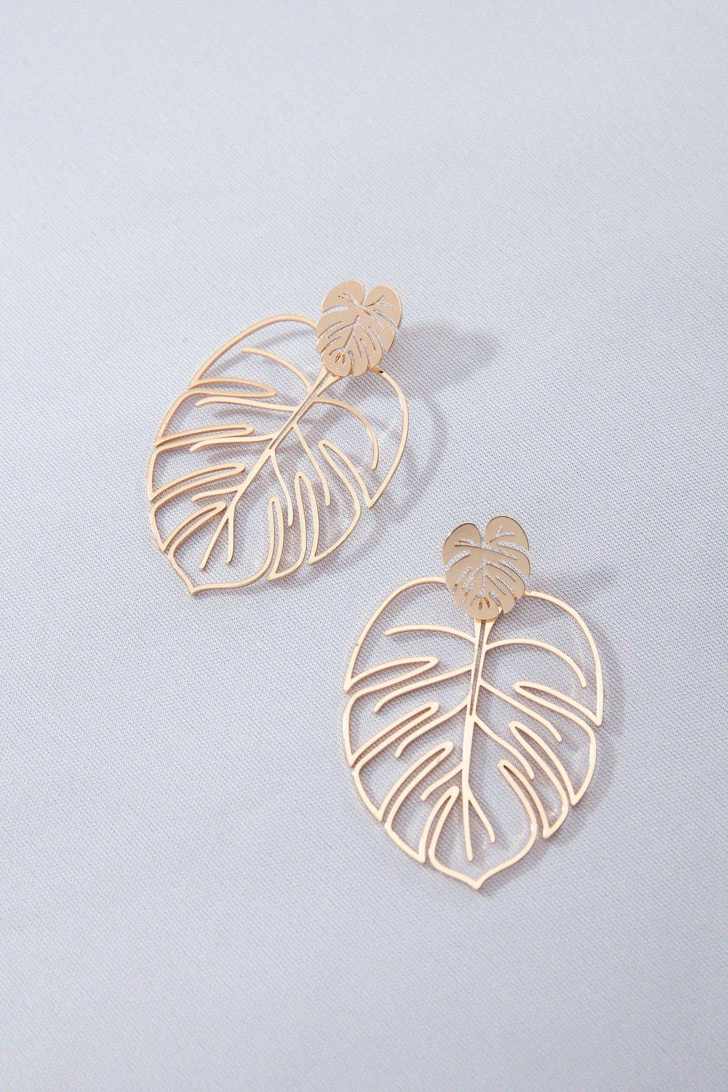 Double Monstera Leaf Earrings