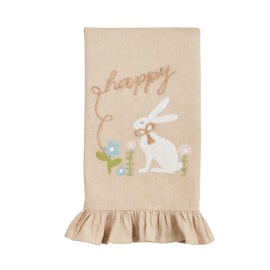 Embroidered Happy Towel