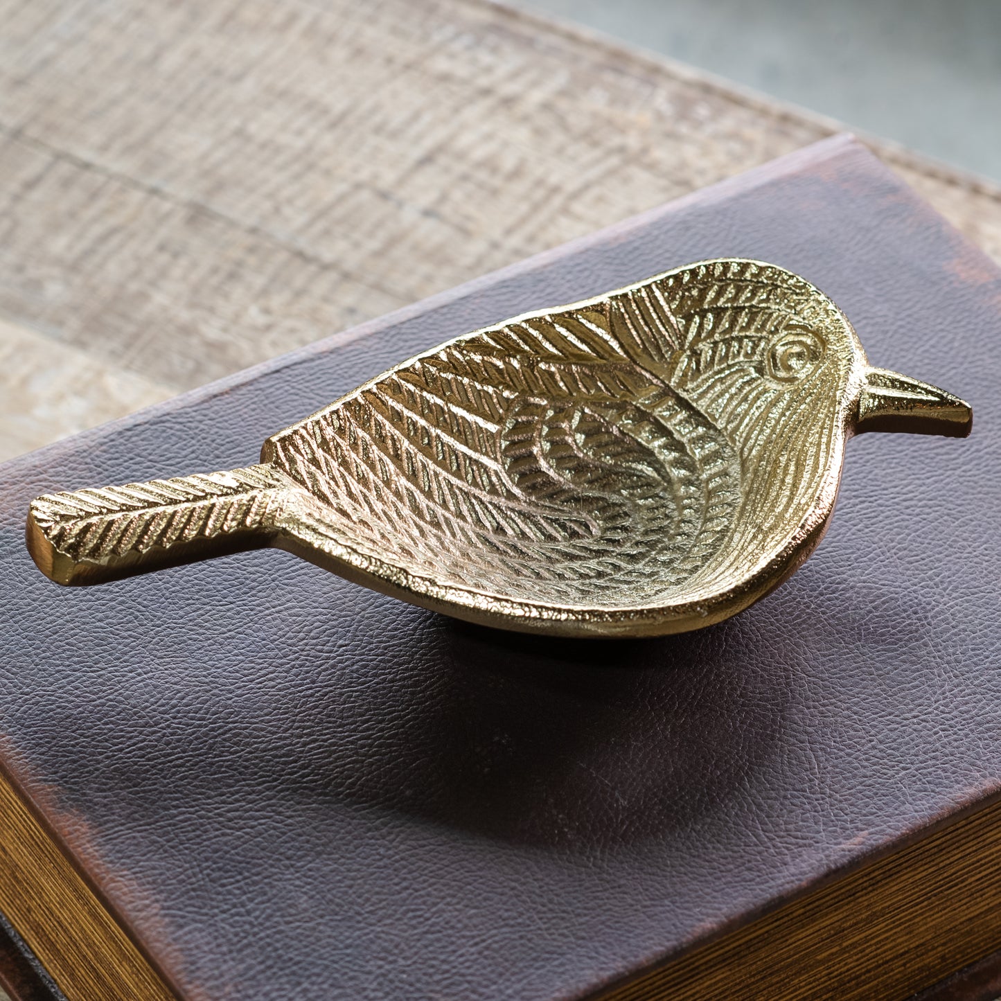 Textured Gold Bird Dish