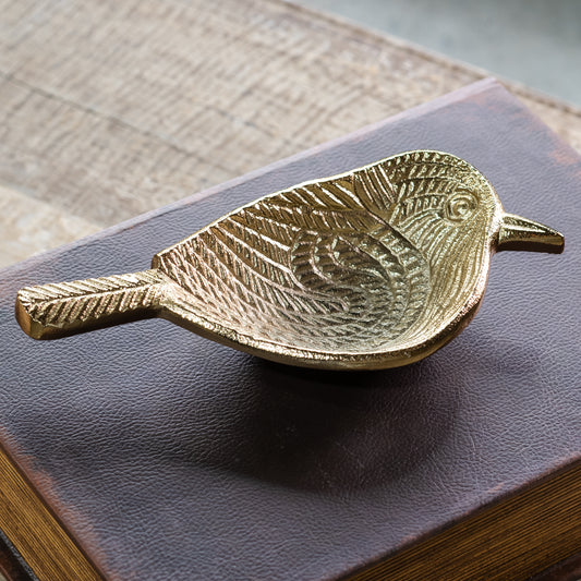 Textured Gold Bird Dish