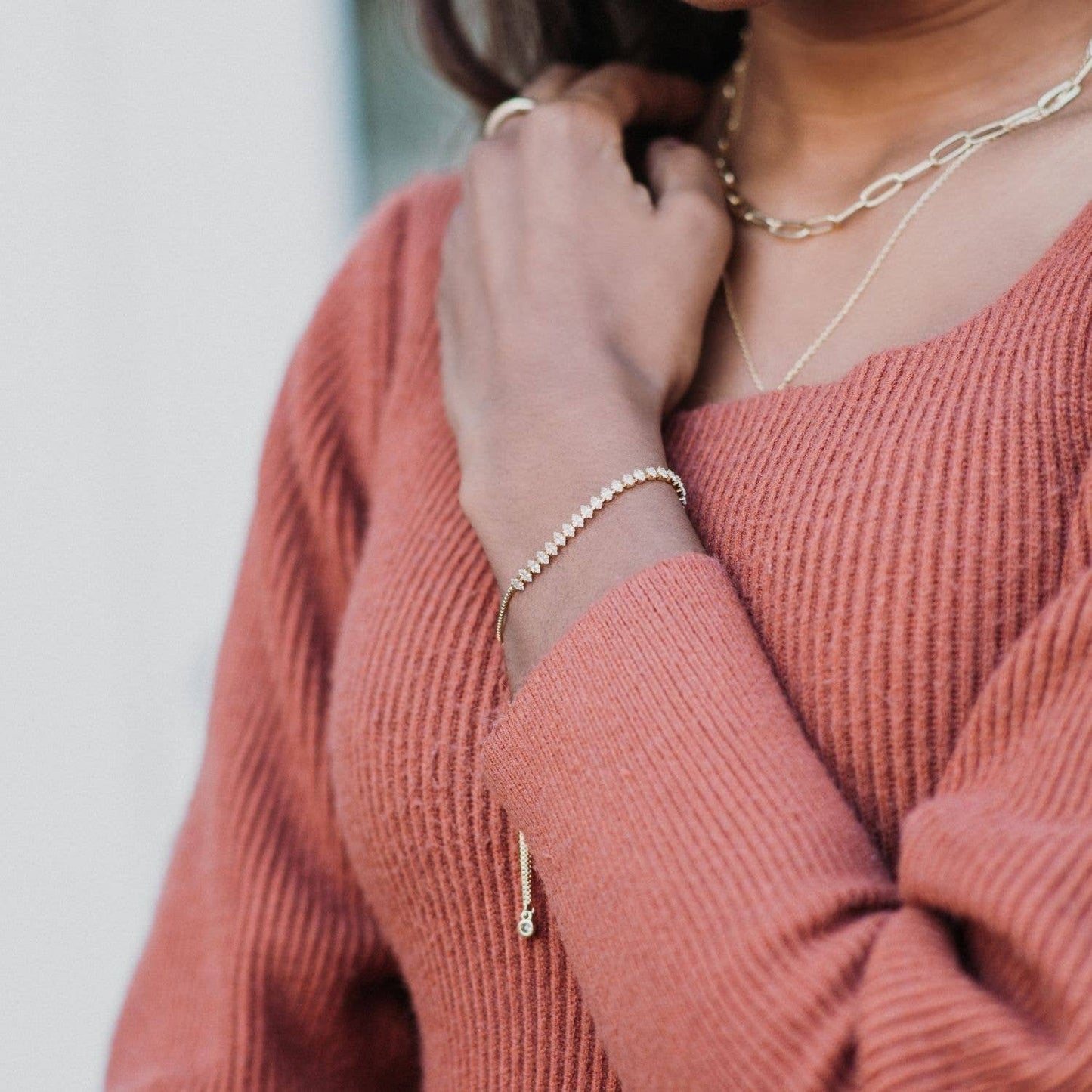 Gold Pulley Tennis Bracelet