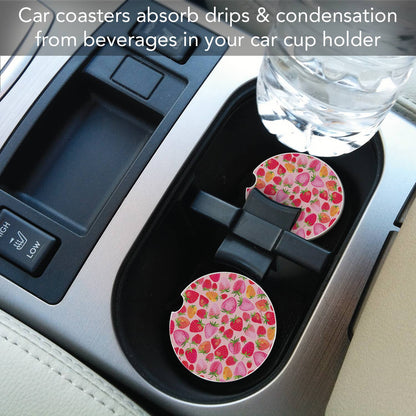 "Berry Sweet" Absorbent Stone Car Coaster 1pk