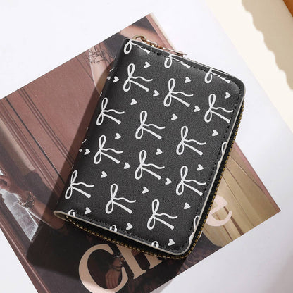 Black Bow Print Card Wallet