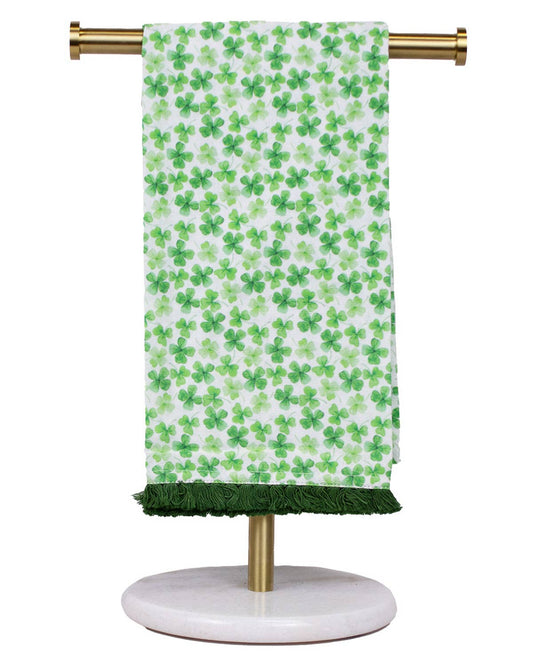 Clover Hand Towel   White/Green