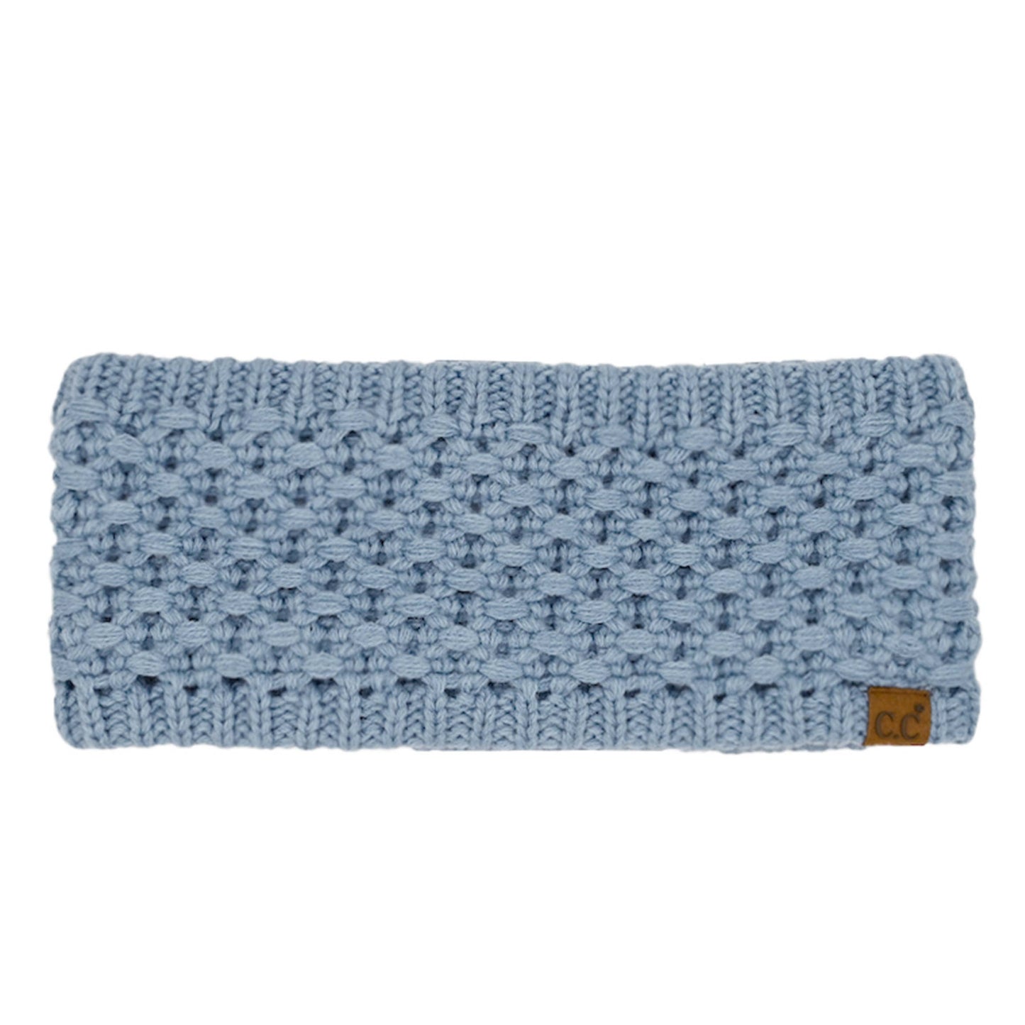 Black Cross Cell Stitch Knit Winter Headwrap