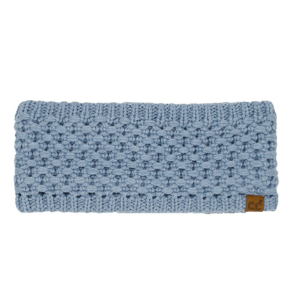 Beige Cross Cell Stitch Knit Winter Headwrap