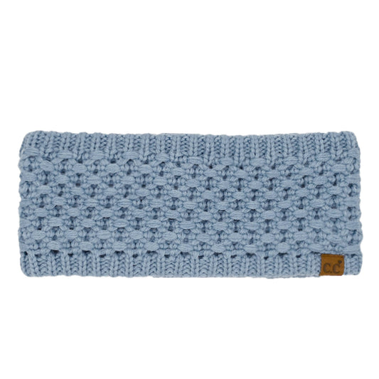 Denim Cross Cell Stitch Knit Winter Headwrap