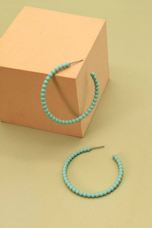 Matte Bubble Hoop Earrings, Mint