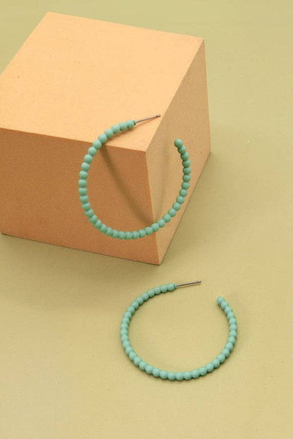 Matte Bubble Hoop Earrings, Mint