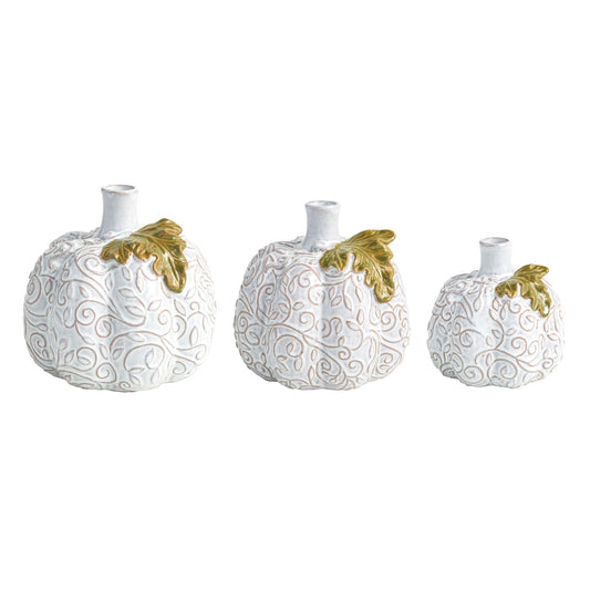 Pressed Lace Pumpkin Bud Vase