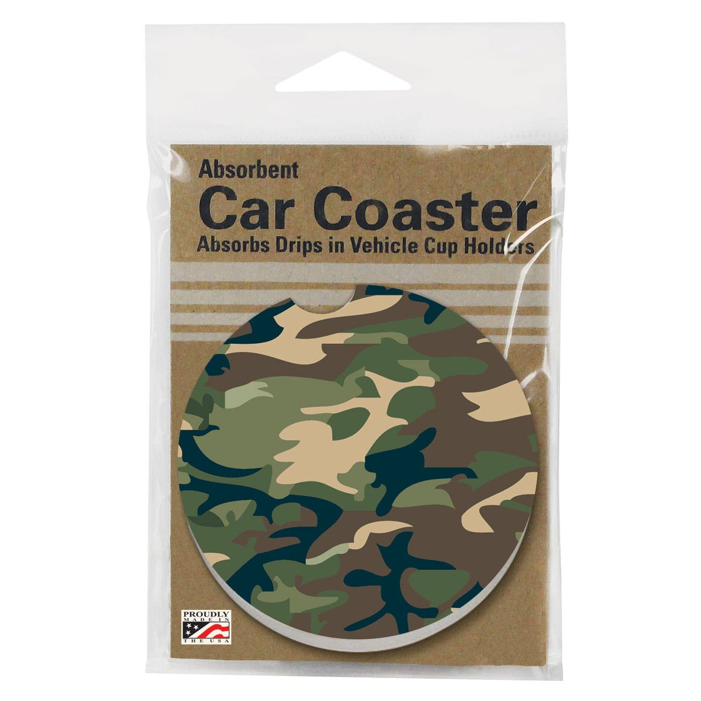 Camouflage Absorbent Stone Car Coaster 1 Pk