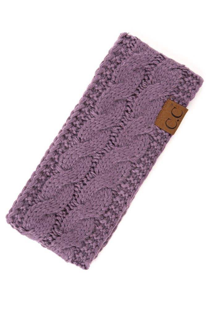 Violet Cable Knit Solid Headband