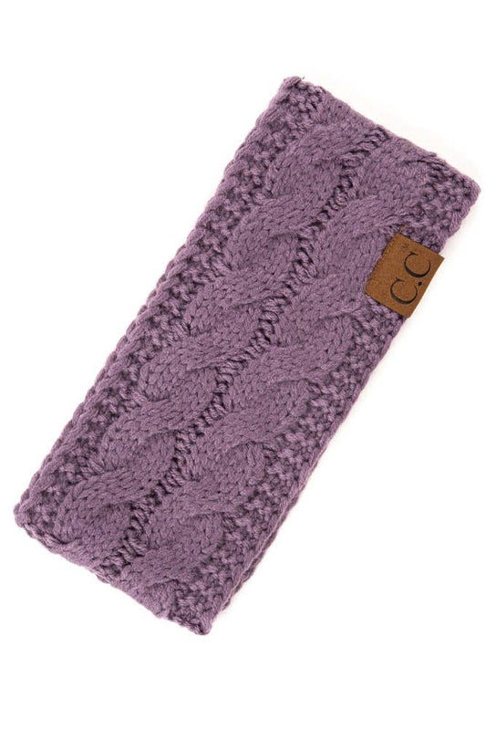 Violet Cable Knit Solid Headband