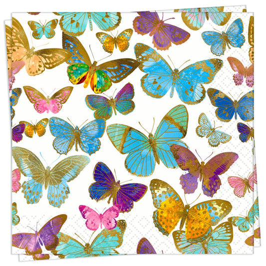 Golden Butterflies Luncheon Napkin