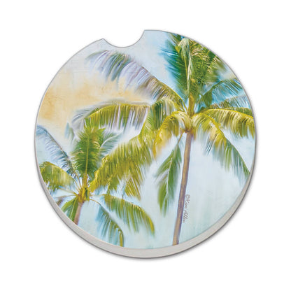 Sunset Palms 1pk Absorbent Stone Car Coaster