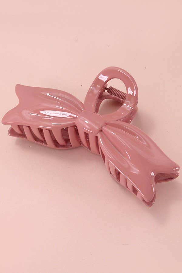 Large Bow Ribbon Shiny Hair Claw Clip