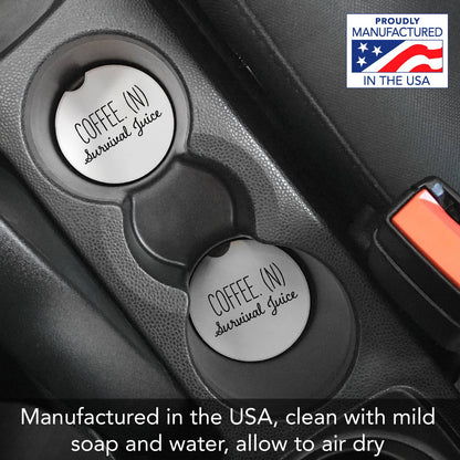 "Survival Juice" Absorbent Stone Car Coaster 1pk