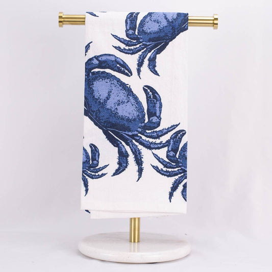 Chesapeake Crab Flour Sack Hand Towel    White/Blue   20x28