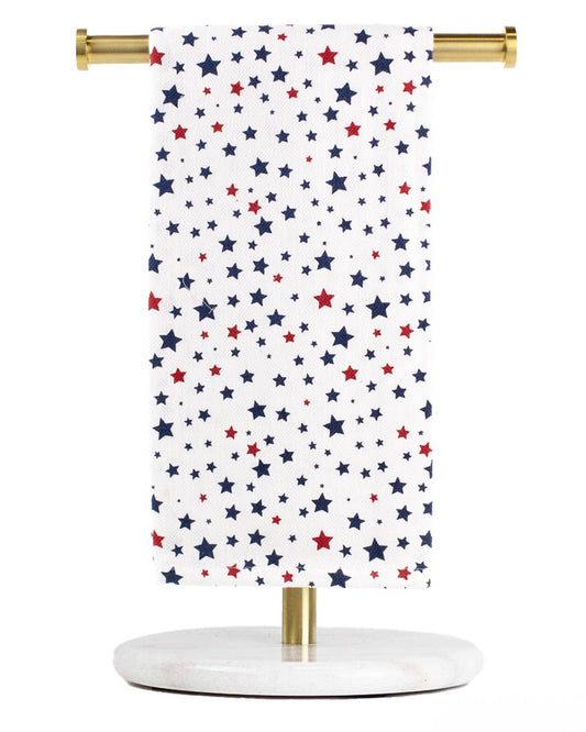 Wish Upon a Star Hand Towel   White/Red/Blue