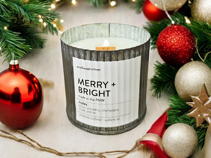 Merry + Bright Rustic Vintage Wood Wick Fall Candle: 10oz