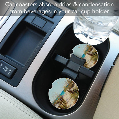 Path To The Ocean Absorbent Stone Car Coaster 1 Pk