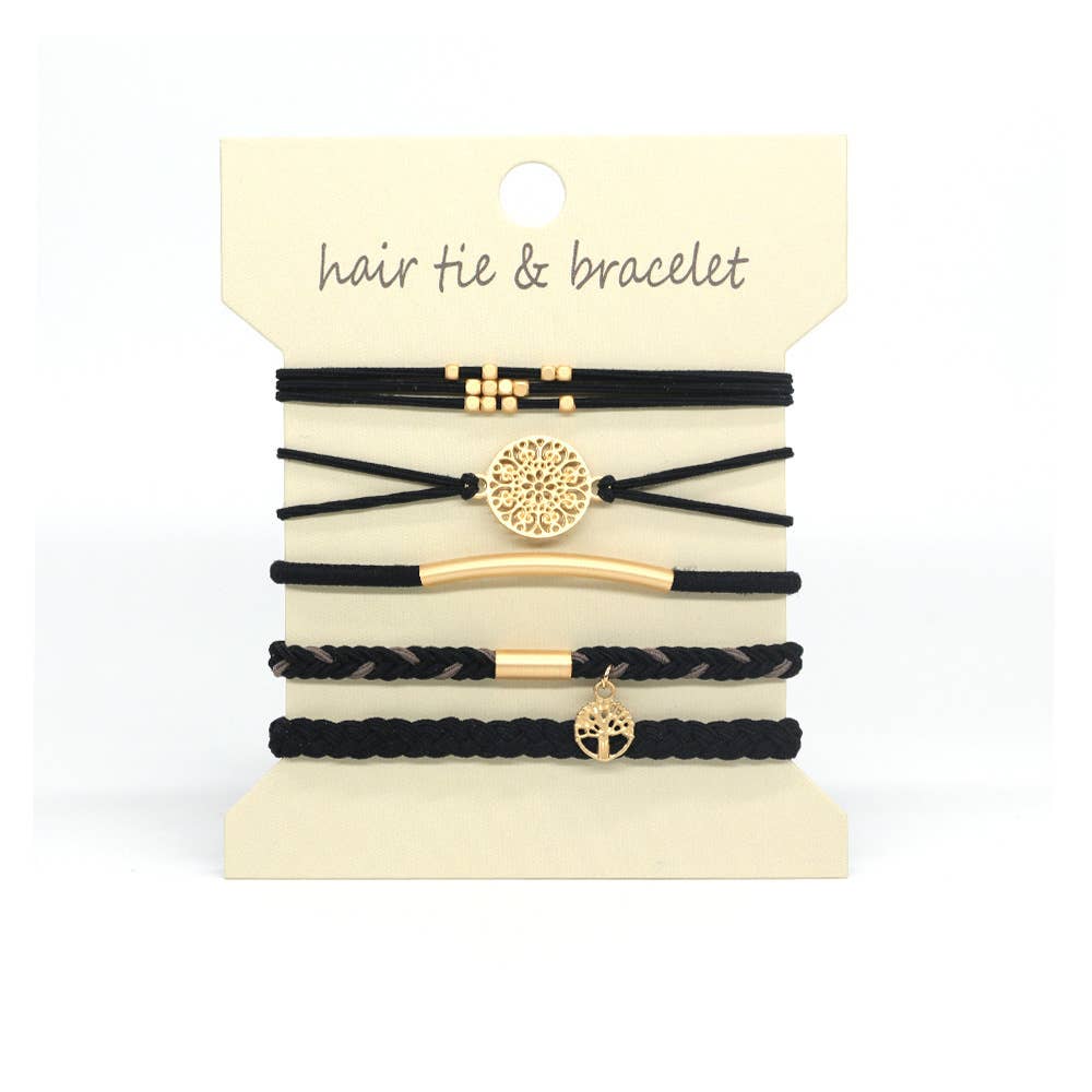 Charcoal Boho Hair Ties