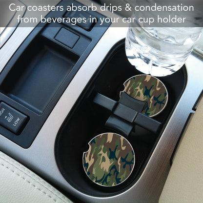 Camouflage Absorbent Stone Car Coaster 1 Pk