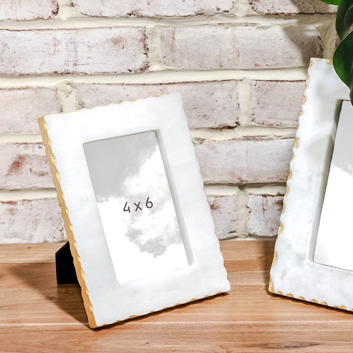 4 x 6 Gold Foil Edge Marble Photo Frame