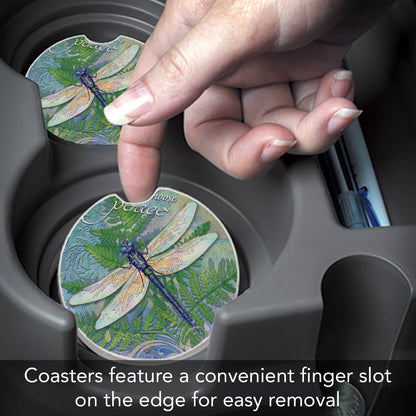 Dragonfly Inspiration Absorbent Stone Car Coaster 1 Pk