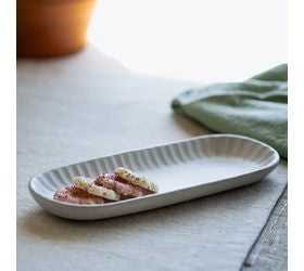 10" White Oblong Platter