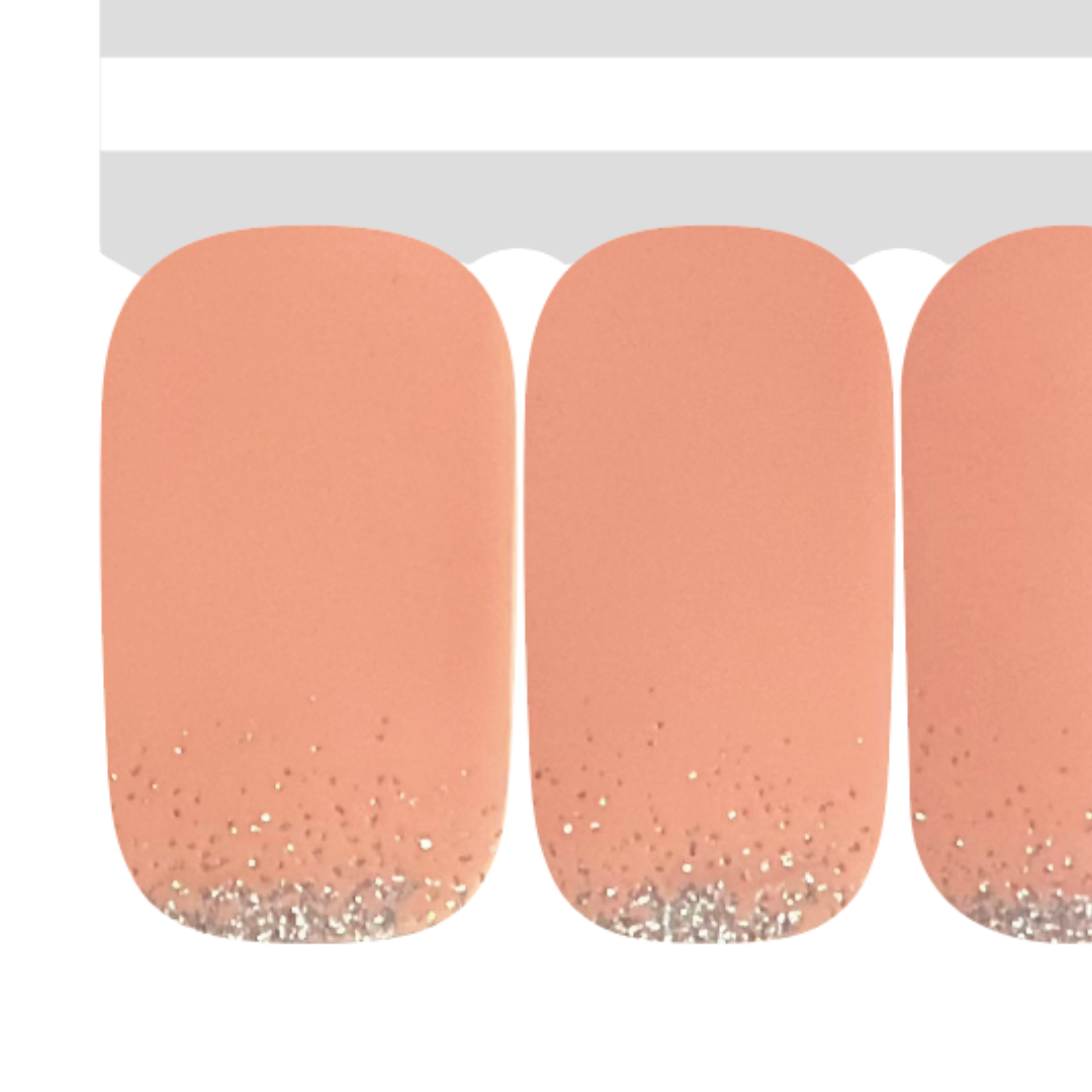 Peachy Pageant Nail Stickers | Neutral Nails | Glitter Nail