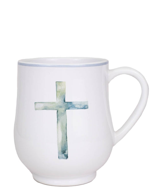 Watercolor Cross Mug   White/Ice   18oz